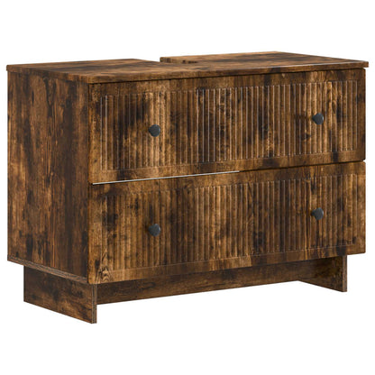 4 Piece Bathroom Cabinet Set EDE Smoked Oak Engineered Wood