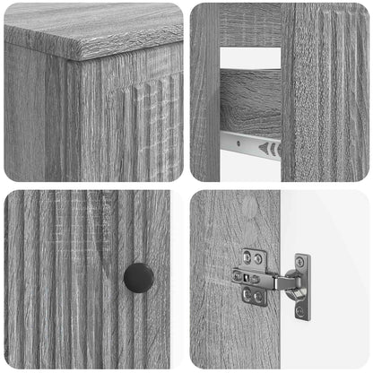 4 Piece Bathroom Cabinet Set EDE Grey Sonoma Engineered Wood