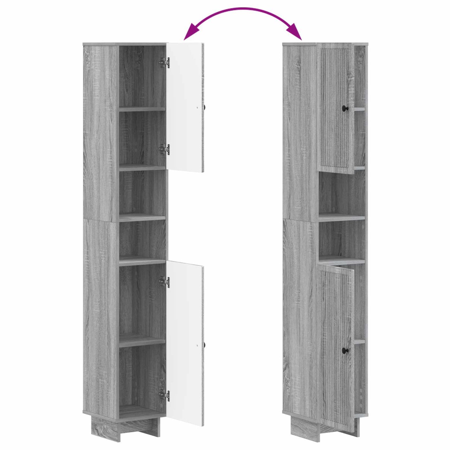4 Piece Bathroom Cabinet Set EDE Grey Sonoma Engineered Wood