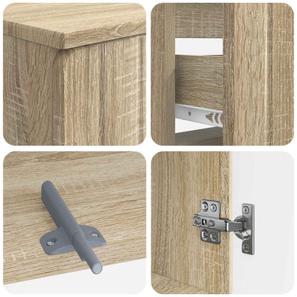 4 Piece Bathroom Cabinet Set ZWOLLE Sonoma Oak Engineered Wood