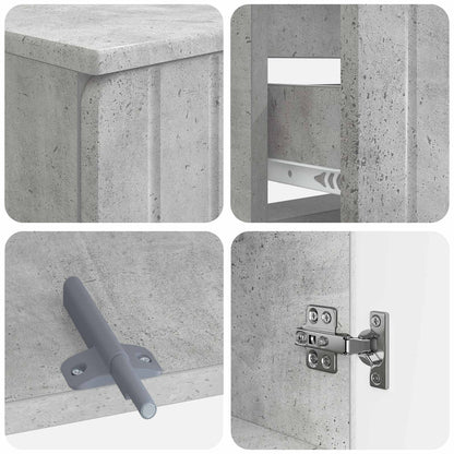 4 Piece Bathroom Cabinet Set ZWOLLE Concrete Grey