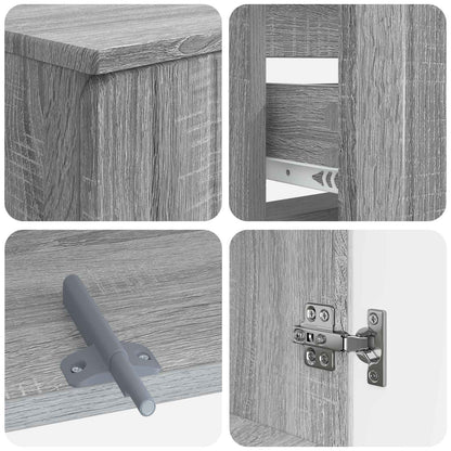 4 Piece Bathroom Cabinet Set ZWOLLE Grey Sonoma Engineered Wood