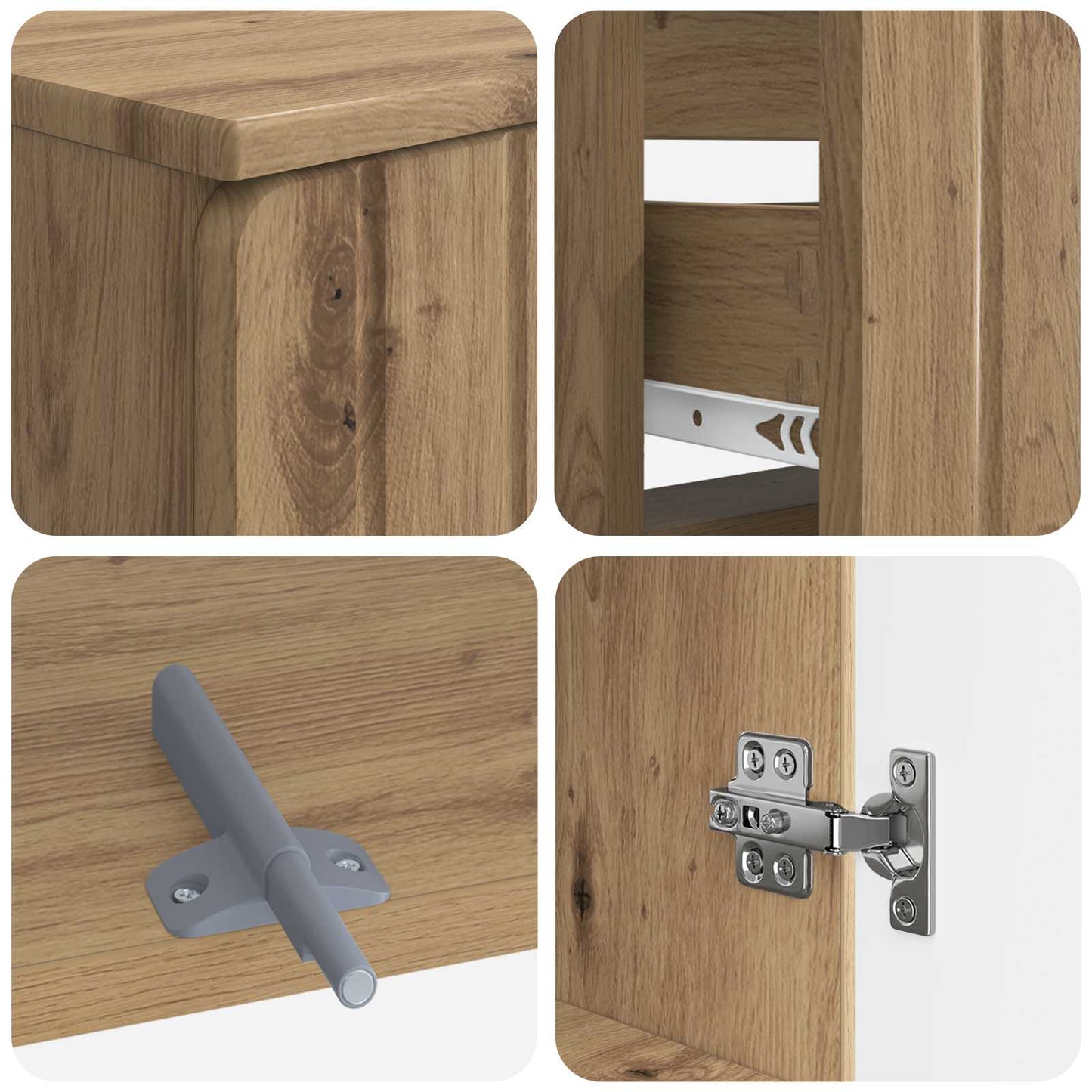 4 Piece Bathroom Cabinet Set ZWOLLE Artisan Oak Engineered Wood