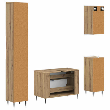 4 Piece Bathroom Cabinet Set ZWOLLE Artisan Oak Engineered Wood