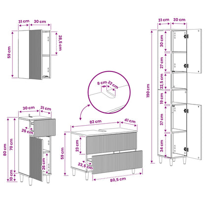 4 Piece Bathroom Cabinet Set ARNHEM Sonoma Oak Engineered Wood