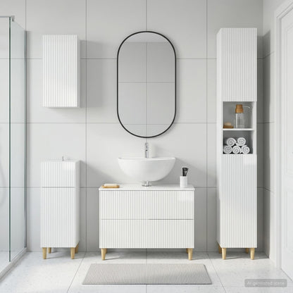 4 Piece Bathroom Cabinet Set ARNHEM High Gloss White