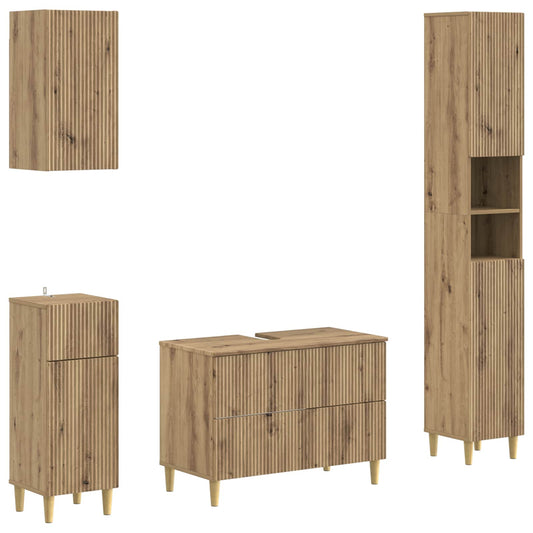 4 Piece Bathroom Cabinet Set ARNHEM Artisan Oak Engineered Wood