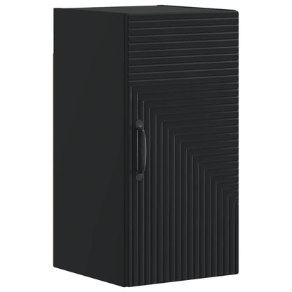 4 Piece Bathroom Cabinet Set HAARLEM Black Engineered Wood