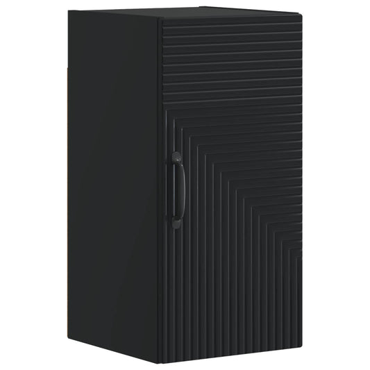 4 Piece Bathroom Cabinet Set HAARLEM Black Engineered Wood