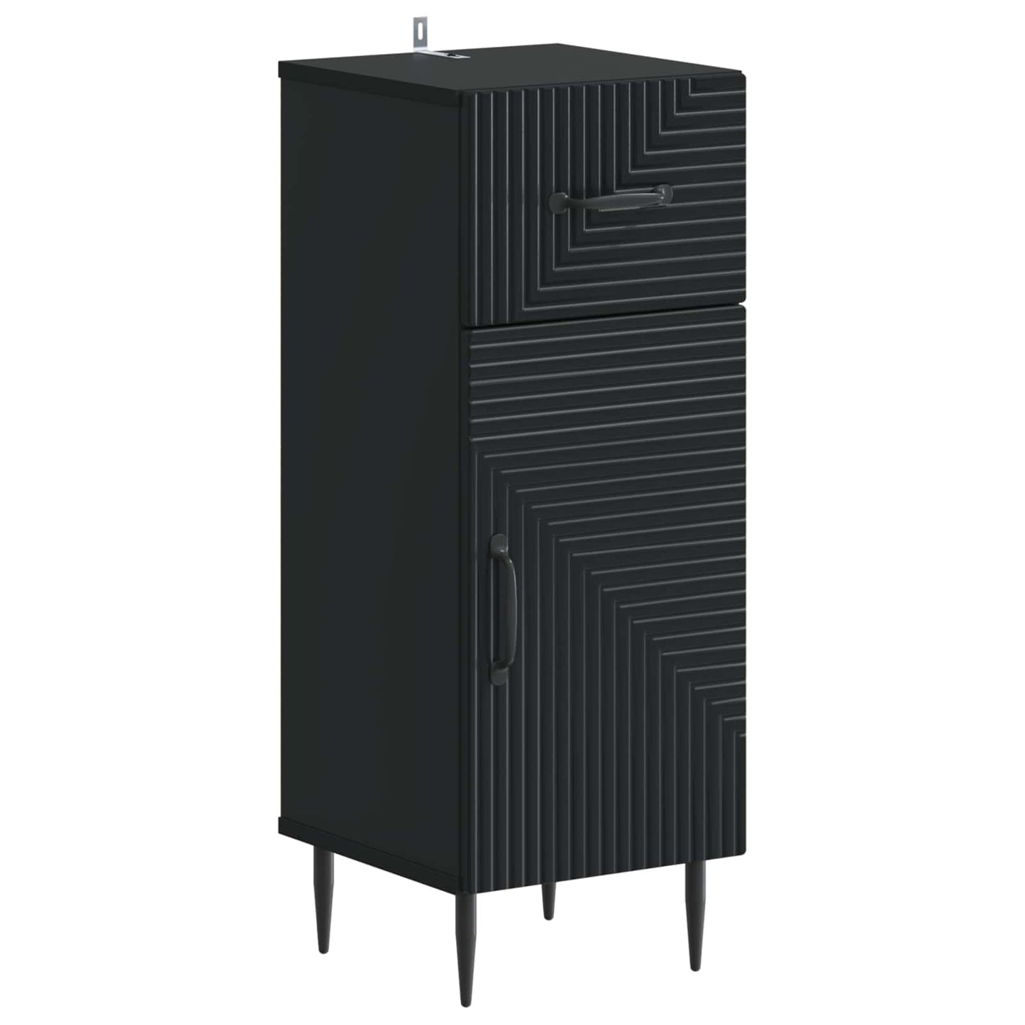 4 Piece Bathroom Cabinet Set HAARLEM Black Engineered Wood