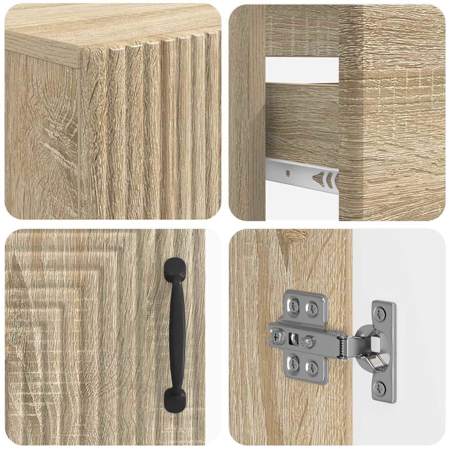 4 Piece Bathroom Cabinet Set HAARLEM Sonoma Oak Engineered Wood