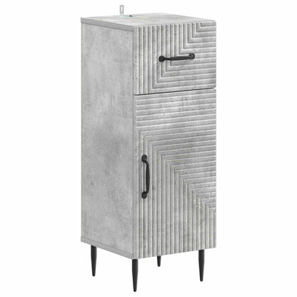 4 Piece Bathroom Cabinet Set HAARLEM Concrete Grey
