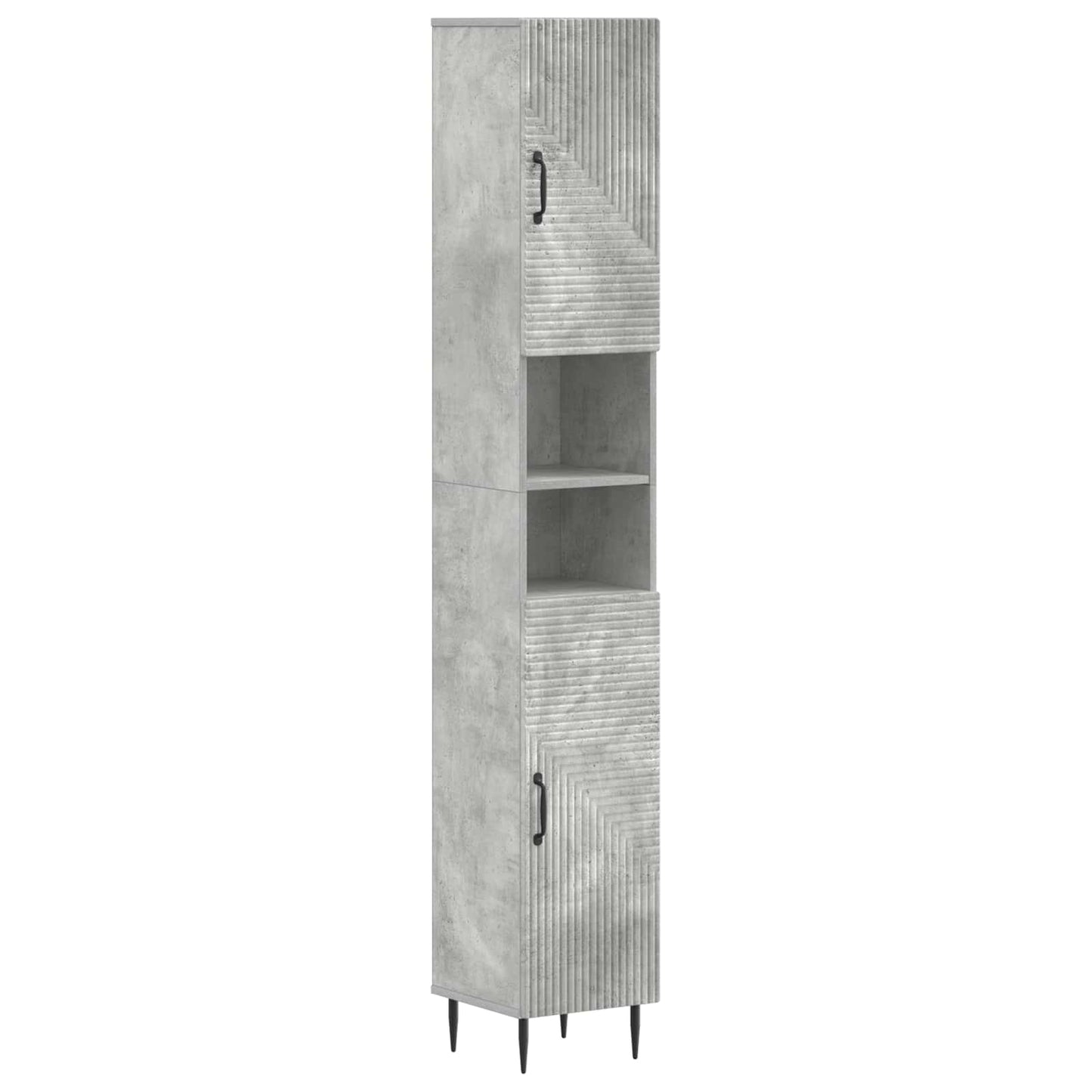 4 Piece Bathroom Cabinet Set HAARLEM Concrete Grey
