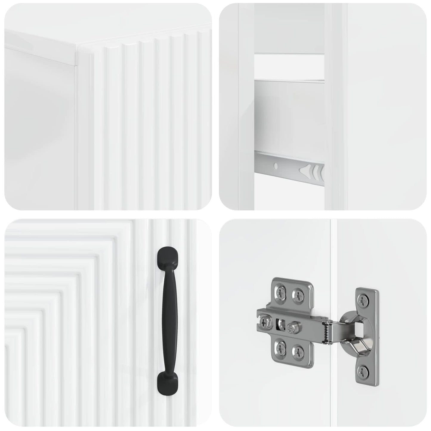 4 Piece Bathroom Cabinet Set HAARLEM High Gloss White
