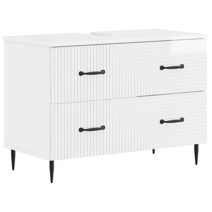 4 Piece Bathroom Cabinet Set HAARLEM High Gloss White