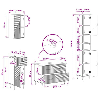 4 Piece Bathroom Cabinet Set HAARLEM High Gloss White