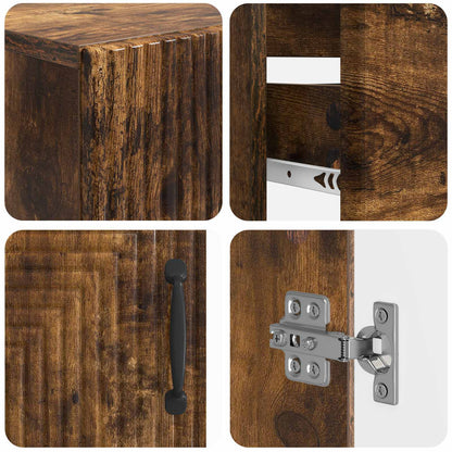4 Piece Bathroom Cabinet Set HAARLEM Smoked Oak Engineered Wood
