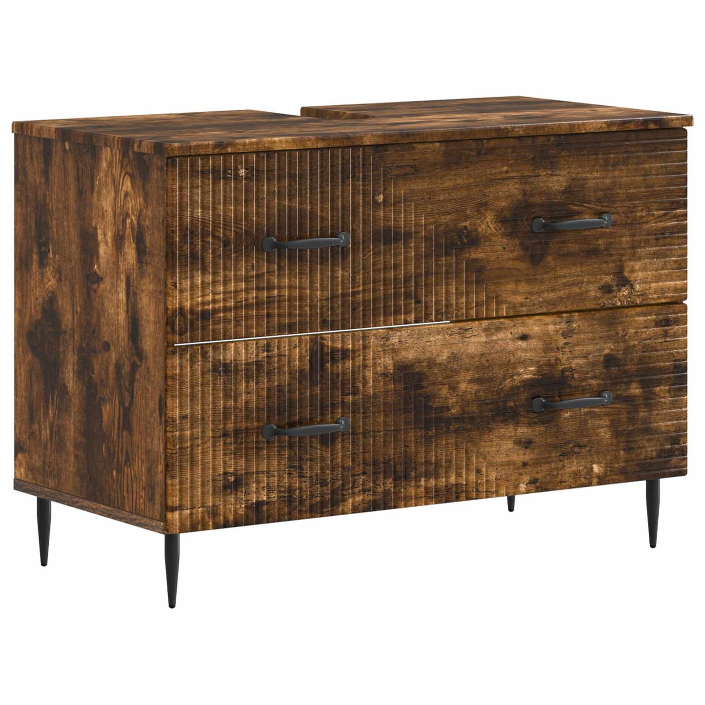 4 Piece Bathroom Cabinet Set HAARLEM Smoked Oak Engineered Wood