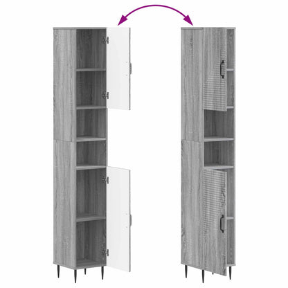 4 Piece Bathroom Cabinet Set HAARLEM Grey Sonoma