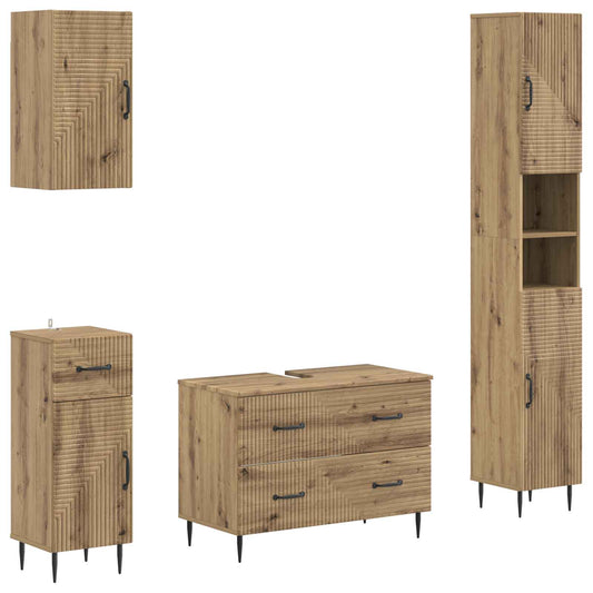 4 Piece Bathroom Cabinet Set HAARLEM Artisan Oak