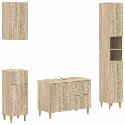 4 Piece Bathroom Cabinet Set DELFT Sonoma Oak Engineered Wood
