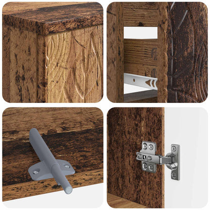 4 Piece Bathroom Cabinet Set DELFT Old Wood Engineered Wood
