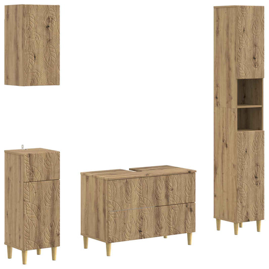 4 Piece Bathroom Cabinet Set DELFT Artisan Oak Engineered Wood