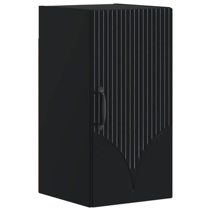 4 Piece Bathroom Cabinet Set HOORN Black Engineered Wood