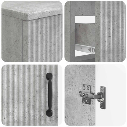 4 Piece Bathroom Cabinet Set HOORN Concrete Grey