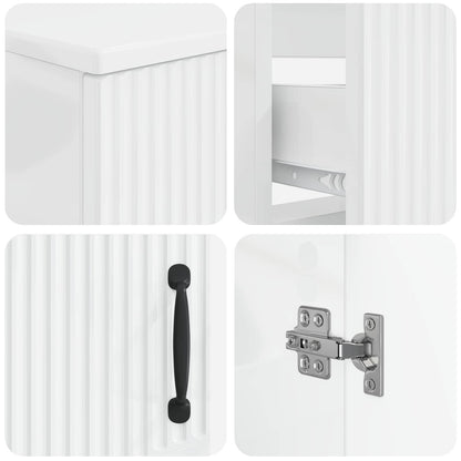4 Piece Bathroom Cabinet Set HOORN High Gloss White