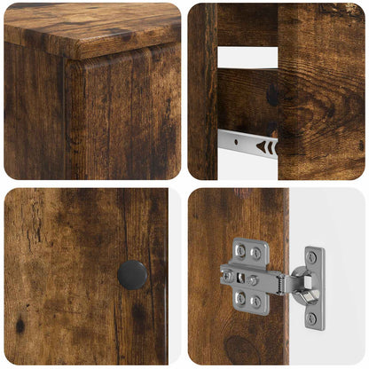 4 Piece Bathroom Cabinet Set BREDA Smoked Oak Engineered Wood