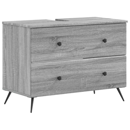 4 Piece Bathroom Cabinet Set BREDA Grey Sonoma Engineered Wood