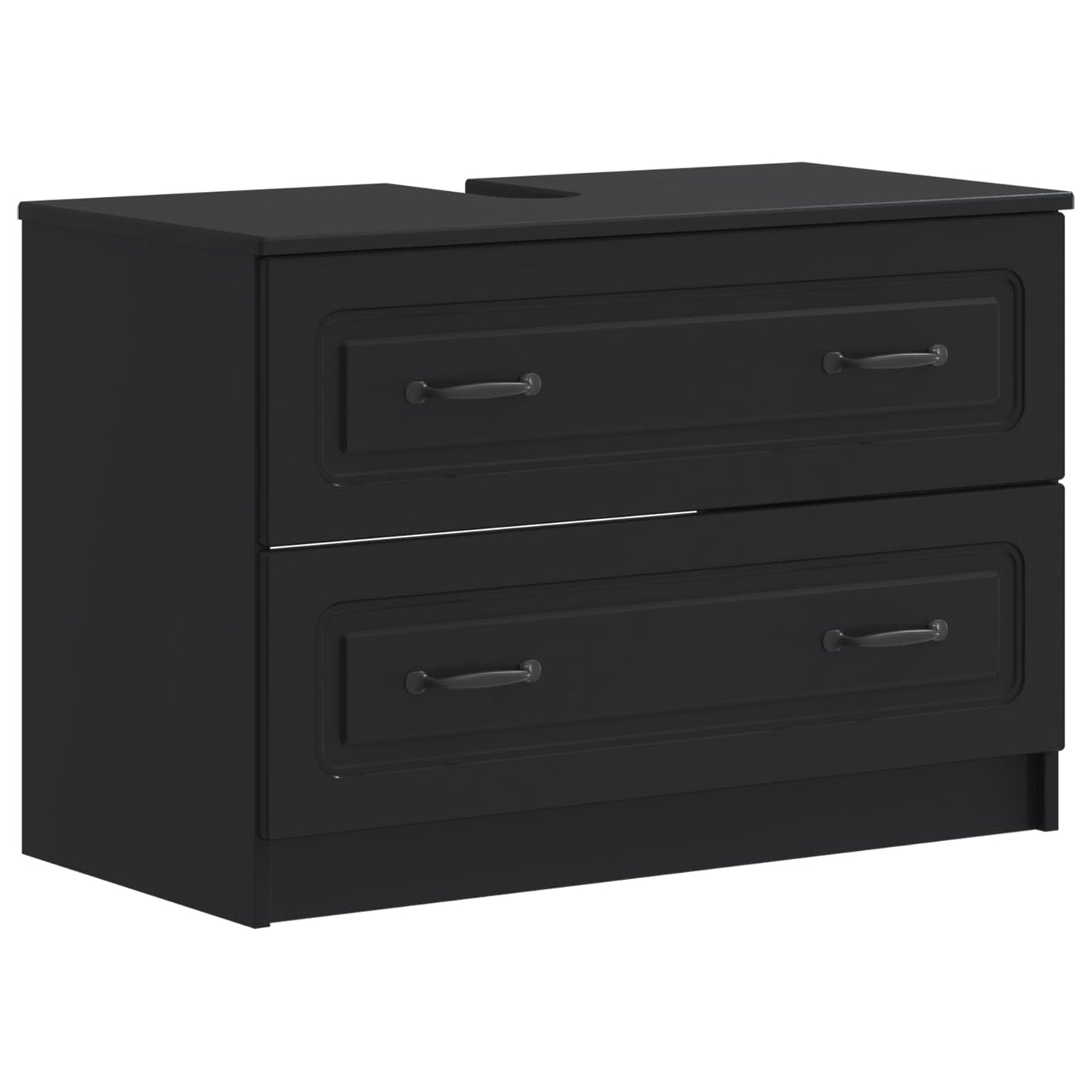 4 Piece Bathroom Cabinet Set UTRECHT Black Engineered Wood
