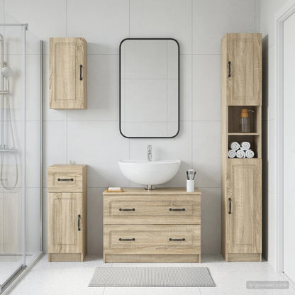 4 Piece Bathroom Cabinet Set UTRECHT Sonoma Oak Engineered Wood