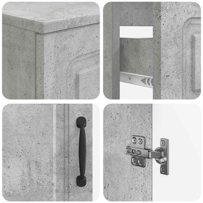 4 Piece Bathroom Cabinet Set UTRECHT Concrete Grey