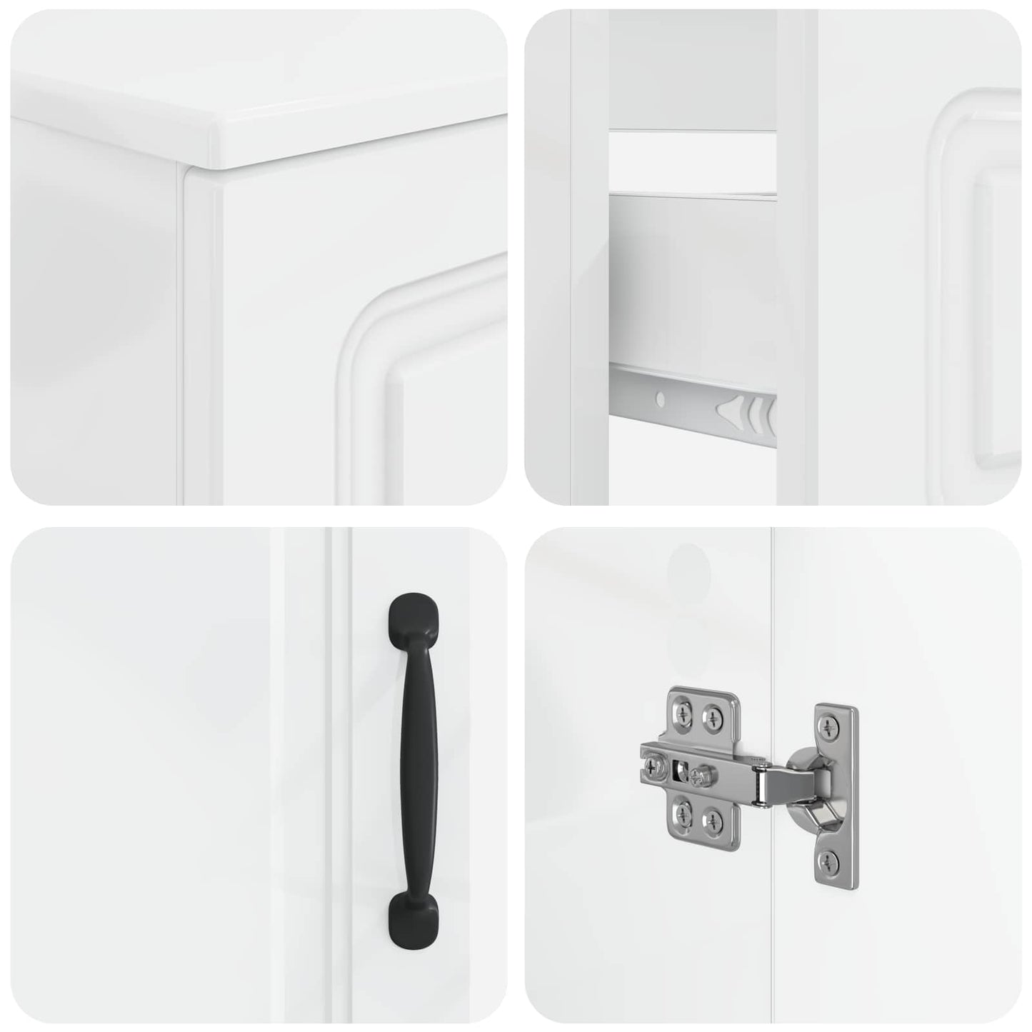 4 Piece Bathroom Cabinet Set UTRECHT High Gloss White