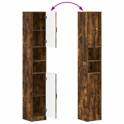 4 Piece Bathroom Cabinet Set UTRECHT Smoked Oak Engineered Wood
