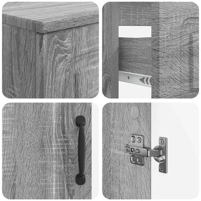 4 Piece Bathroom Cabinet Set UTRECHT Grey Sonoma