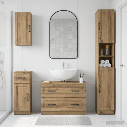 4 Piece Bathroom Cabinet Set UTRECHT Artisan Oak