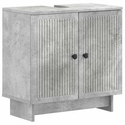 2 Piece Bathroom Cabinet Set EDE Concrete Grey Engineered Wood