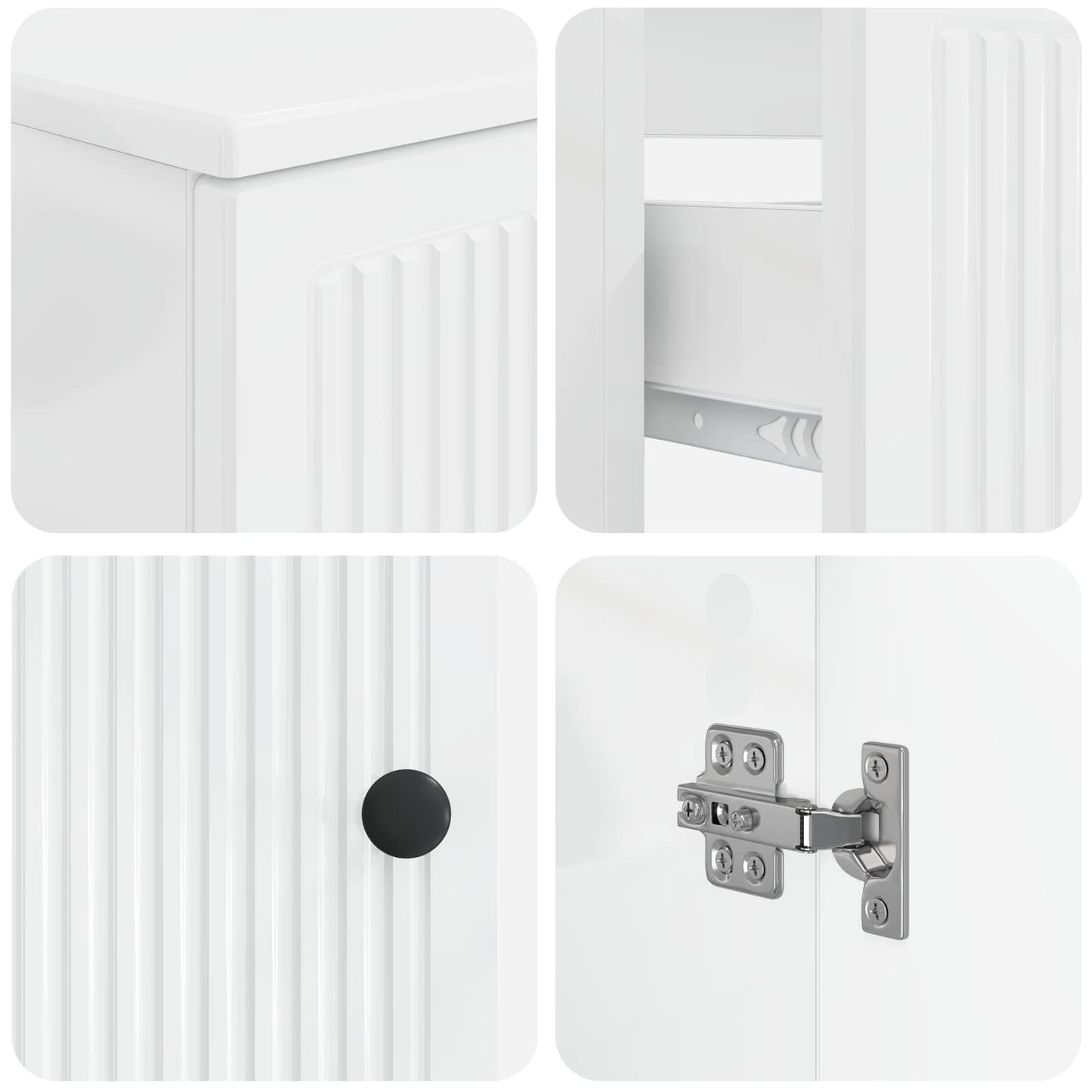 2 Piece Bathroom Cabinet Set EDE High Gloss White