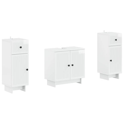 2 Piece Bathroom Cabinet Set EDE High Gloss White