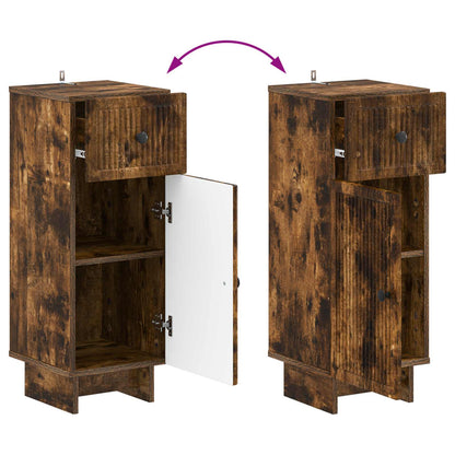 2 Piece Bathroom Cabinet Set EDE Smoked Oak Engineered Wood