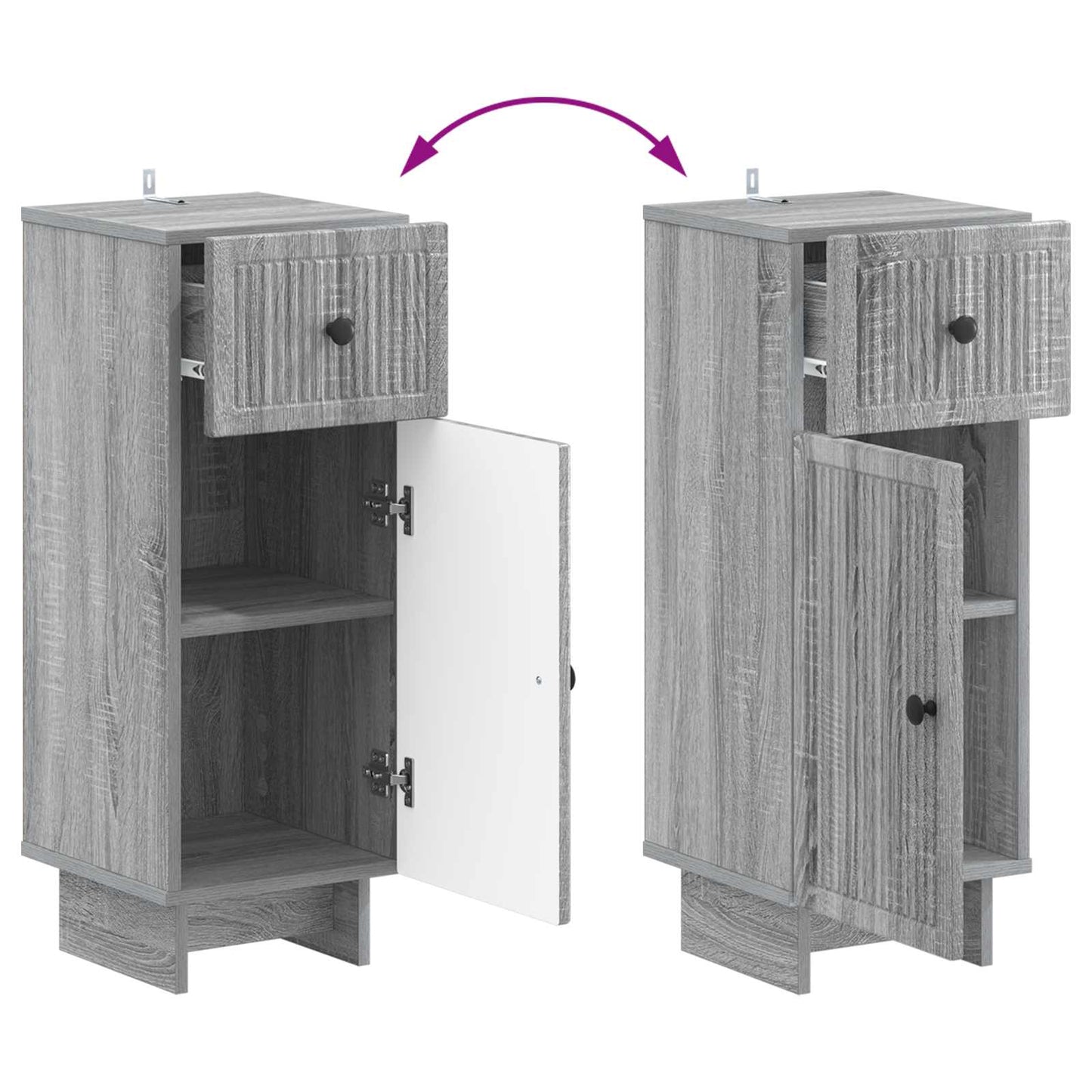 2 Piece Bathroom Cabinet Set EDE Grey Sonoma Engineered Wood