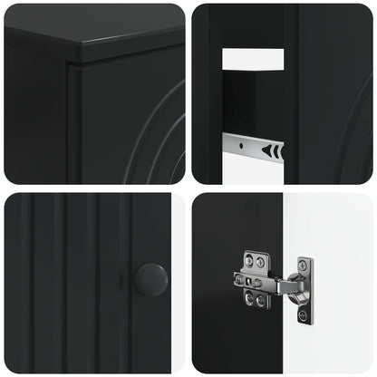 2 Piece Bathroom Cabinet Set ALKMAAR Black Engineered Wood