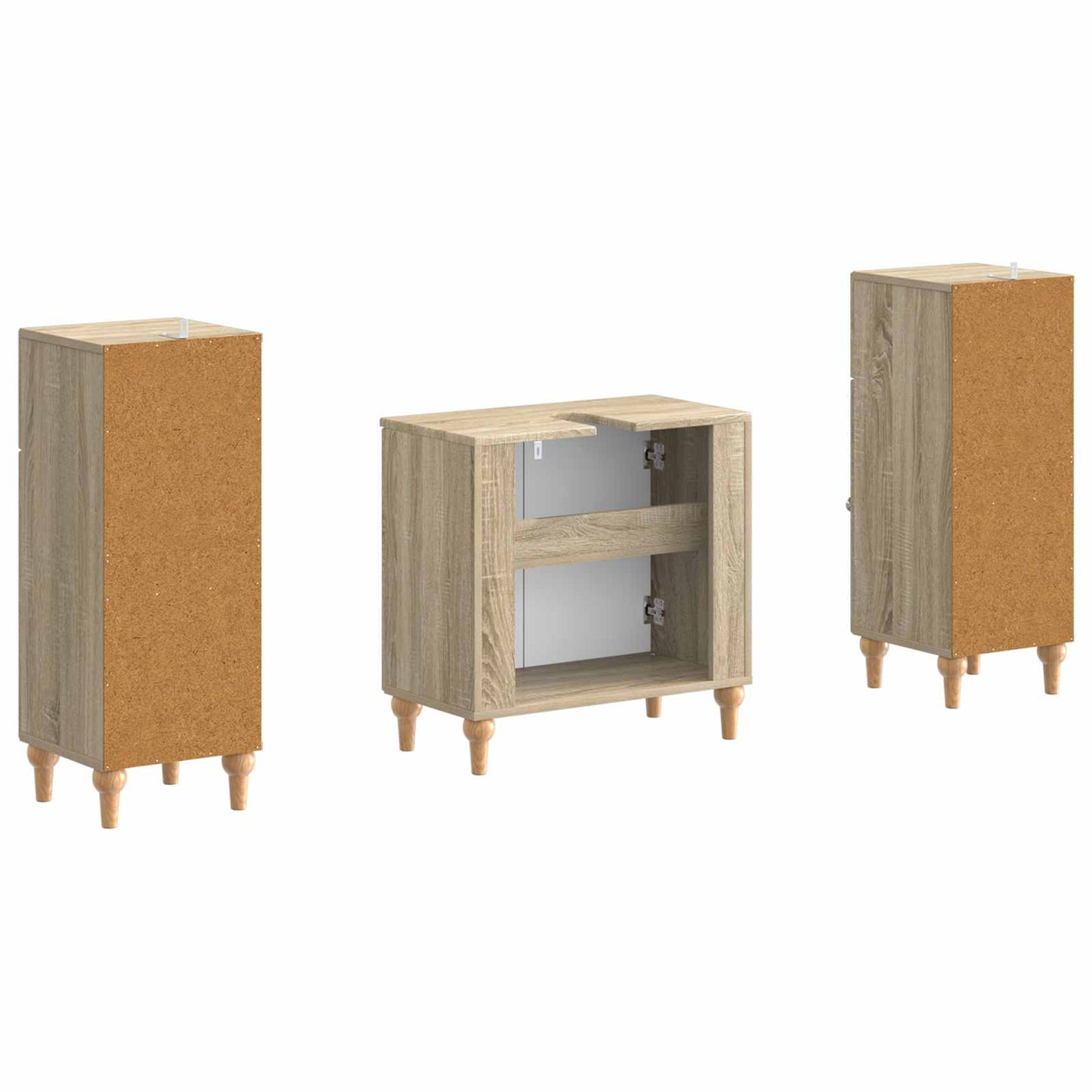 2 Piece Bathroom Cabinet Set ALKMAAR Sonoma Oak Engineered Wood