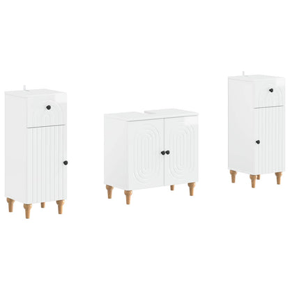 2 Piece Bathroom Cabinet Set ALKMAAR High Gloss White