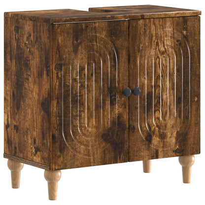 2 Piece Bathroom Cabinet Set ALKMAAR Smoked Oak Engineered Wood