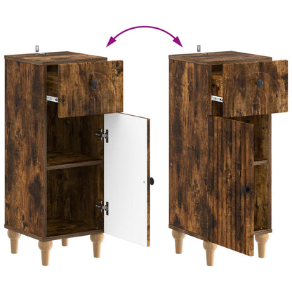 2 Piece Bathroom Cabinet Set ALKMAAR Smoked Oak Engineered Wood