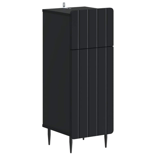 2 Piece Bathroom Cabinet Set ZWOLLE Black Engineered Wood